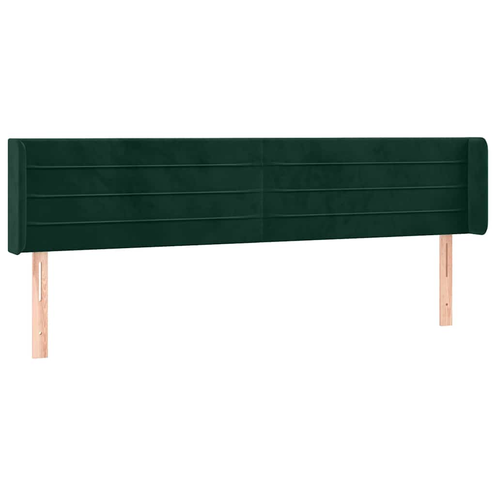 Kopfteil mit Ohren Dunkelgrün 183x16x78/88 cm Samt