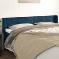 Kopfteil mit Ohren Dunkelblau 203x16x78/88 cm Samt