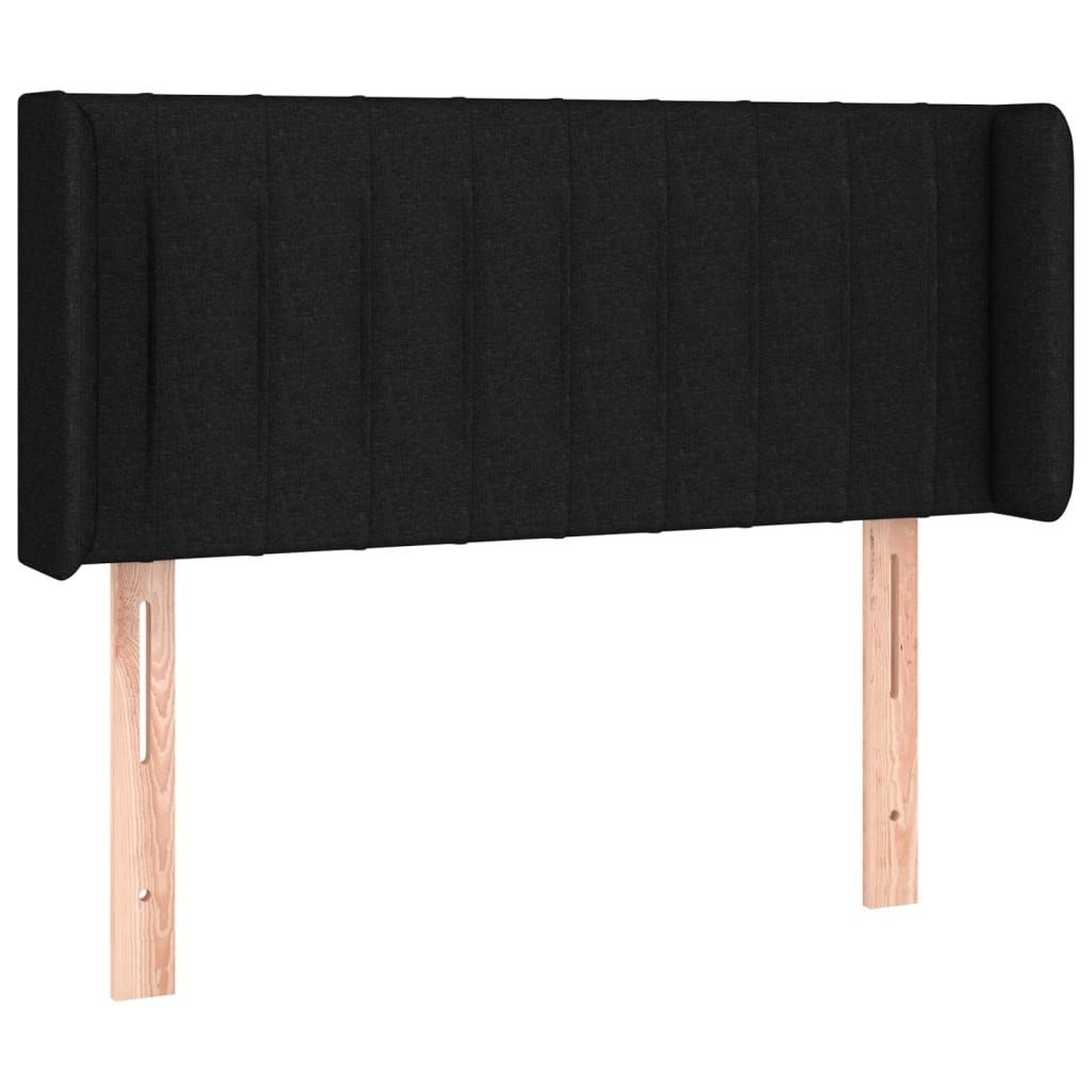 Kopfteil mit Ohren Schwarz 93x16x78/88 cm Stoff