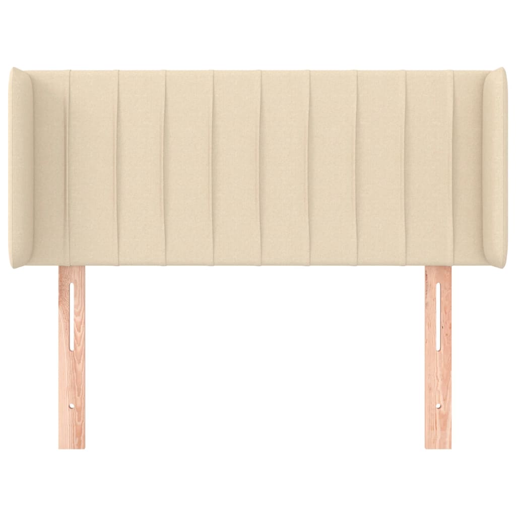 Kopfteil mit Ohren Creme 93x16x78/88 cm Stoff