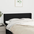 Kopfteil mit Ohren Schwarz 147x16x78/88 cm Stoff