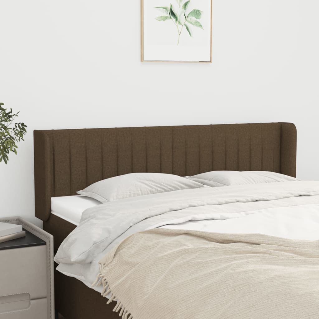 Kopfteil mit Ohren Dunkelbraun 147x16x78/88 cm Stoff