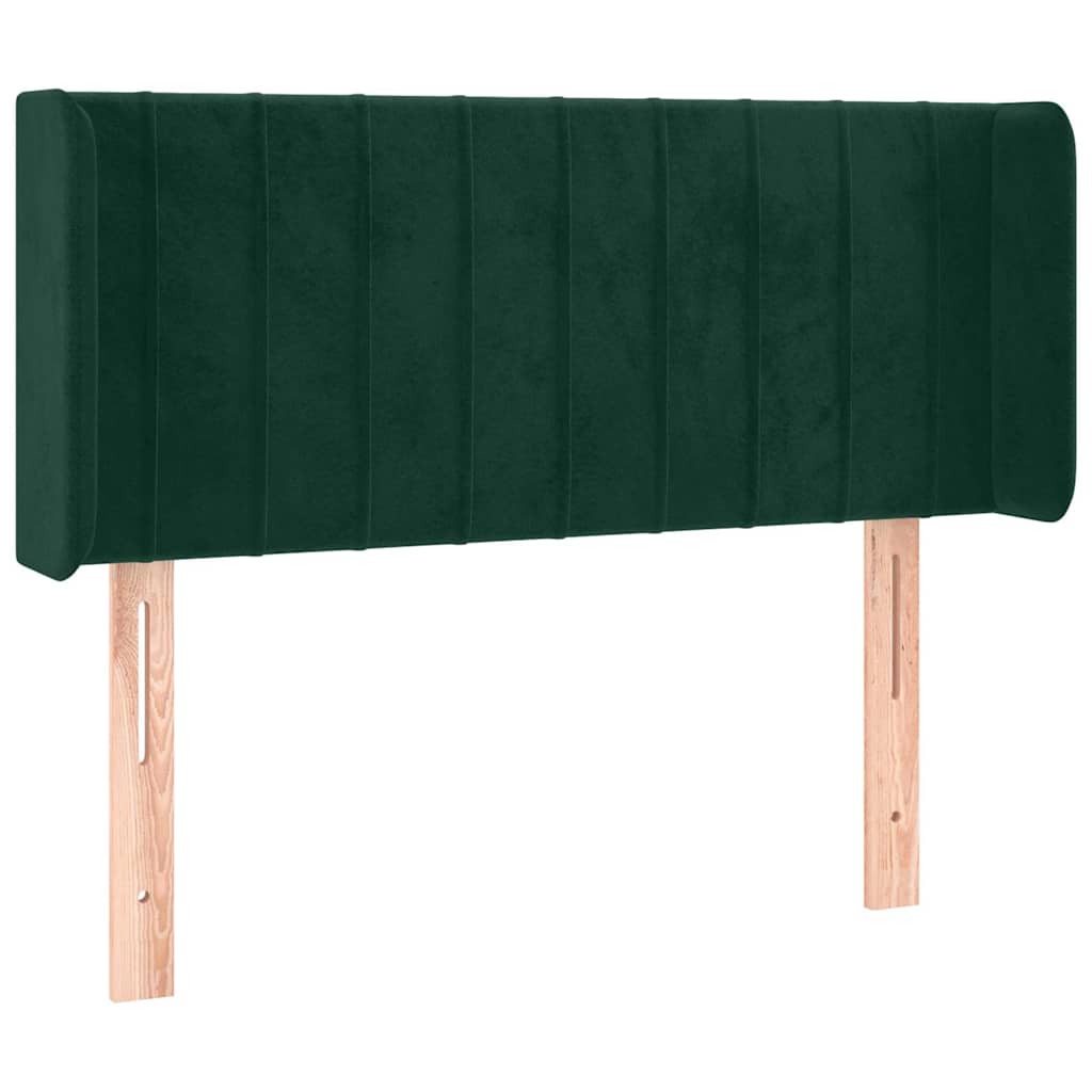 Kopfteil mit Ohren Dunkelgrün 83x16x78/88 cm Samt