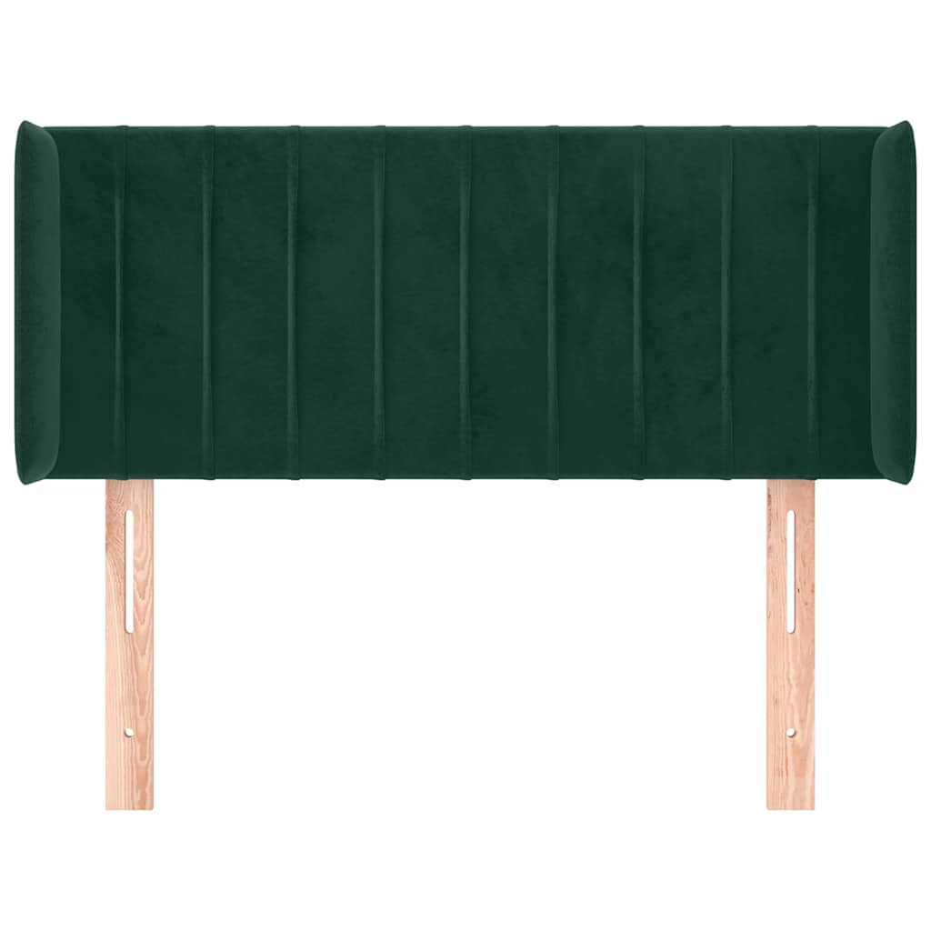 Kopfteil mit Ohren Dunkelgrün 83x16x78/88 cm Samt