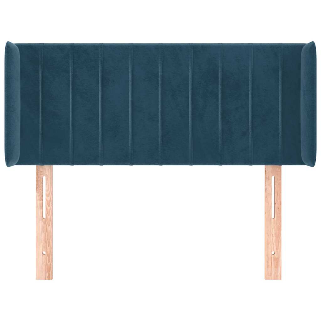 Kopfteil mit Ohren Dunkelblau 93x16x78/88 cm Samt