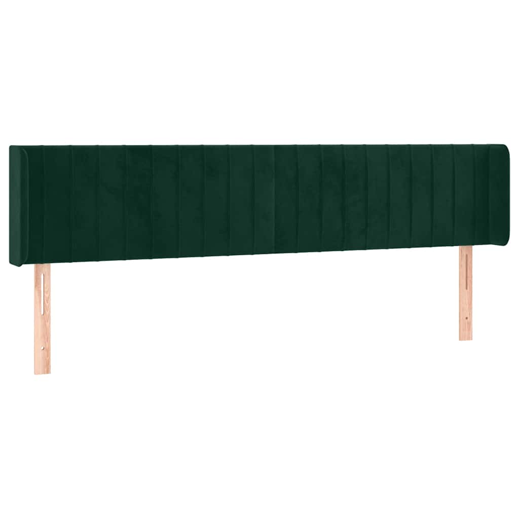 Kopfteil mit Ohren Dunkelgrün 163x16x78/88 cm Samt