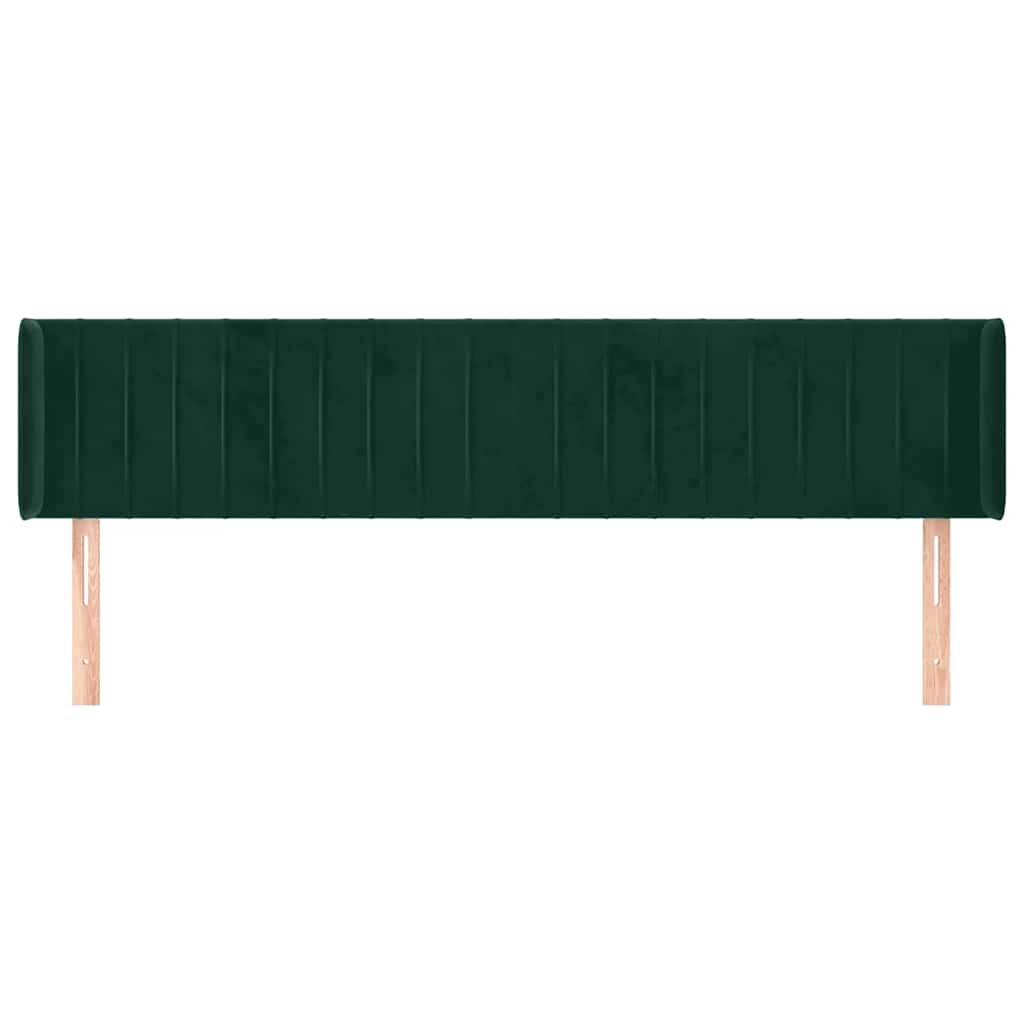 Kopfteil mit Ohren Dunkelgrün 163x16x78/88 cm Samt