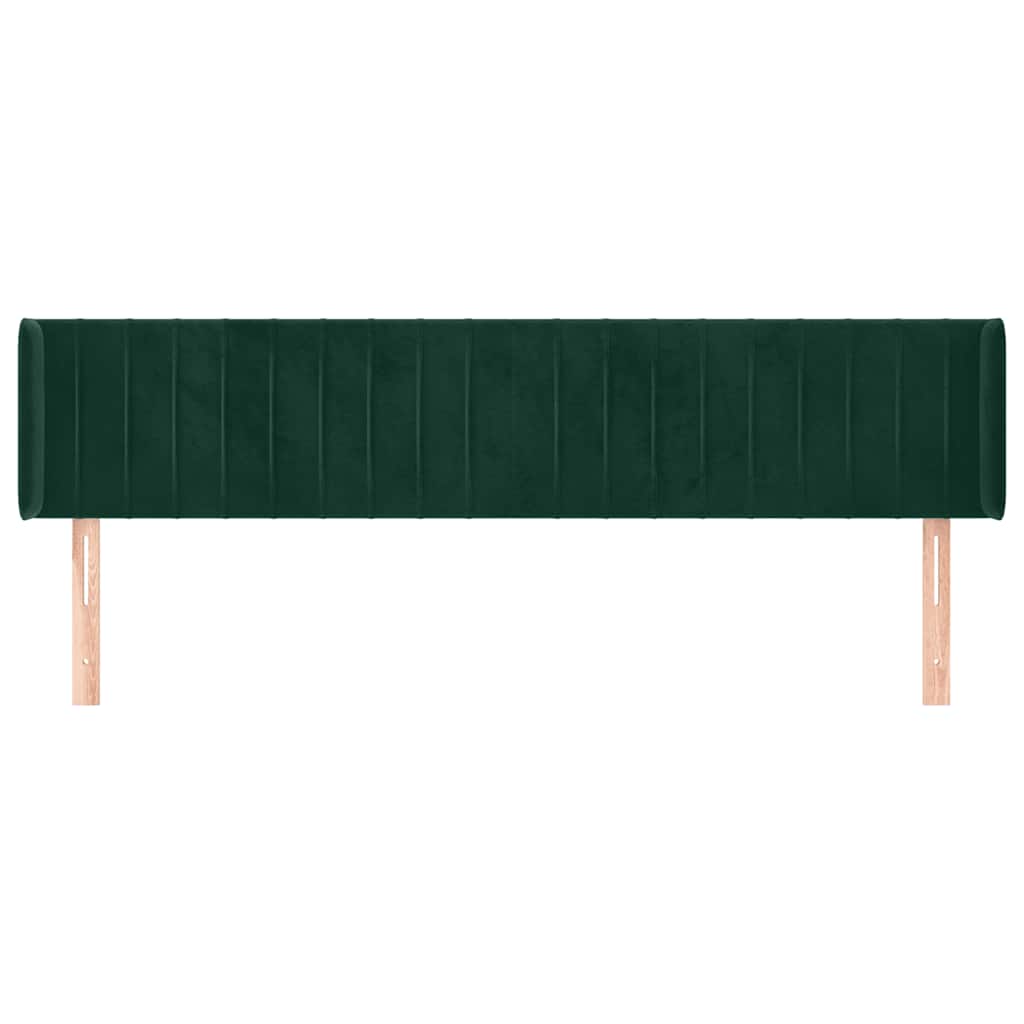 Kopfteil mit Ohren Dunkelgrün 183x16x78/88 cm Samt