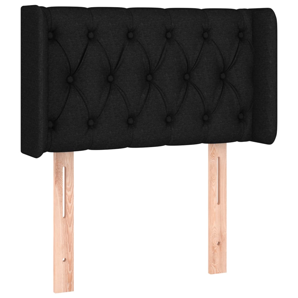 Kopfteil mit Ohren Schwarz 83x16x78/88 cm Stoff
