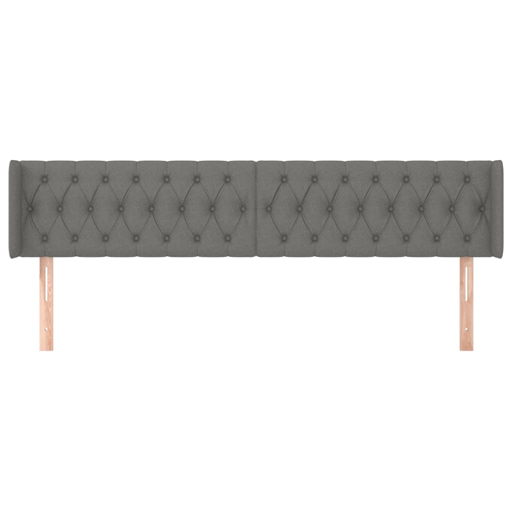 Kopfteil mit Ohren Dunkelgrau 183x16x78/88 cm Stoff