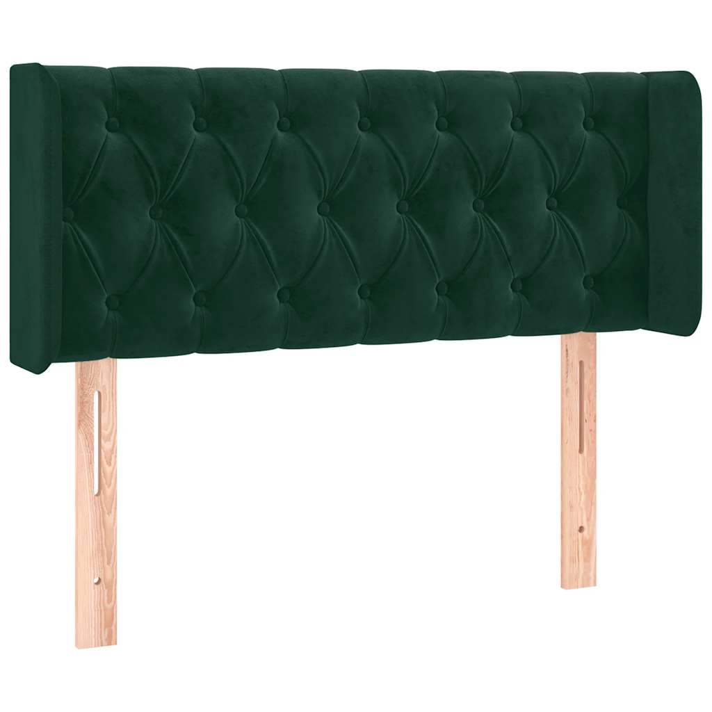 Kopfteil mit Ohren Dunkelgrün 93x16x78/88 cm Samt