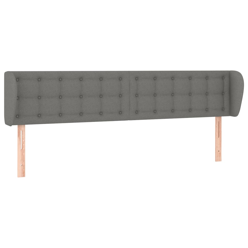 Kopfteil mit Ohren Dunkelgrau 203x16x78/88 cm Stoff