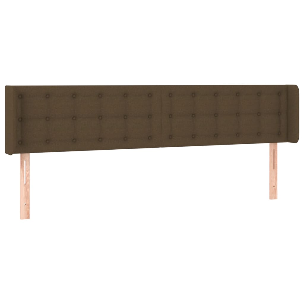 Kopfteil mit Ohren Dunkelbraun 203x16x78/88 cm Stoff