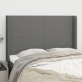 Kopfteil mit Ohren Dunkelgrau 147x16x118/128 cm Stoff