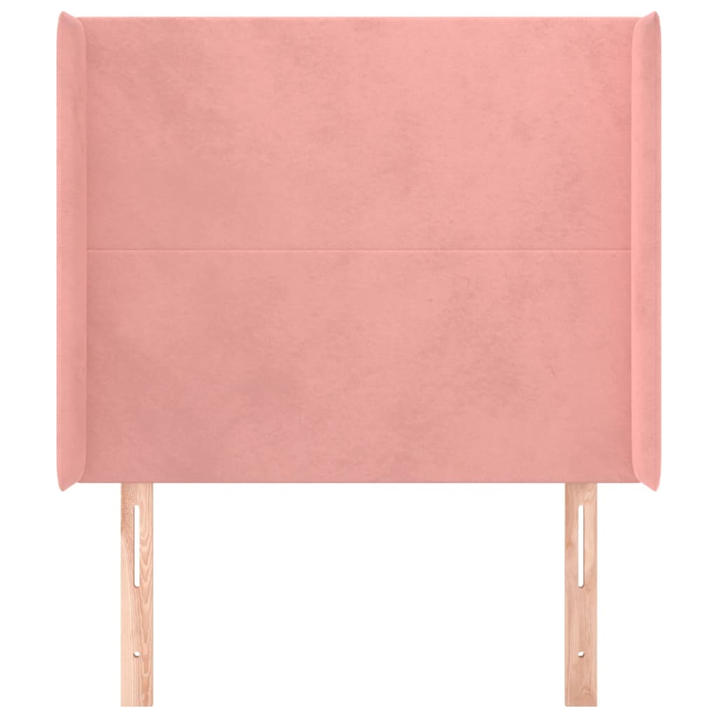 Kopfteil mit Ohren Rosa 103x16x118/128 cm Samt