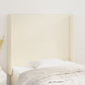 Kopfteil mit Ohren Creme 103x16x118/128 cm Kunstleder