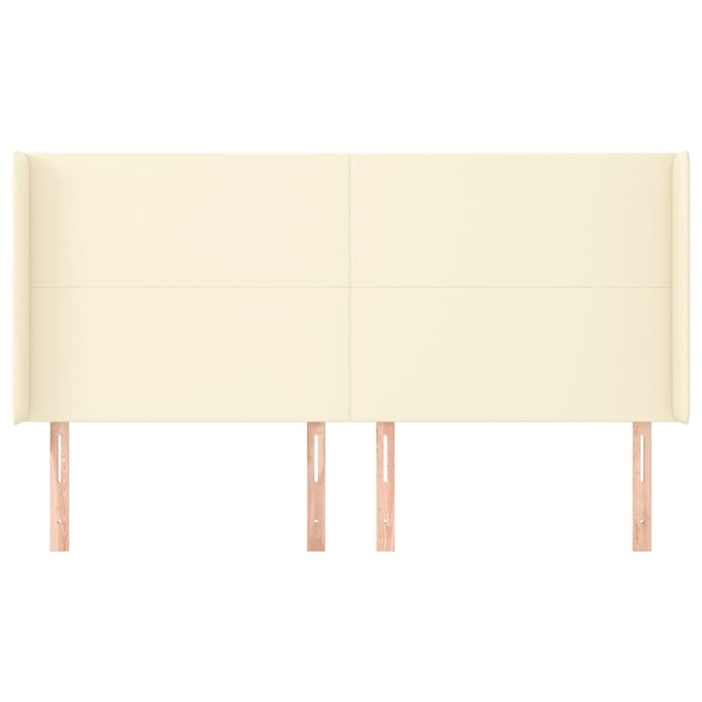 Kopfteil mit Ohren Creme 163x16x118/128 cm Kunstleder