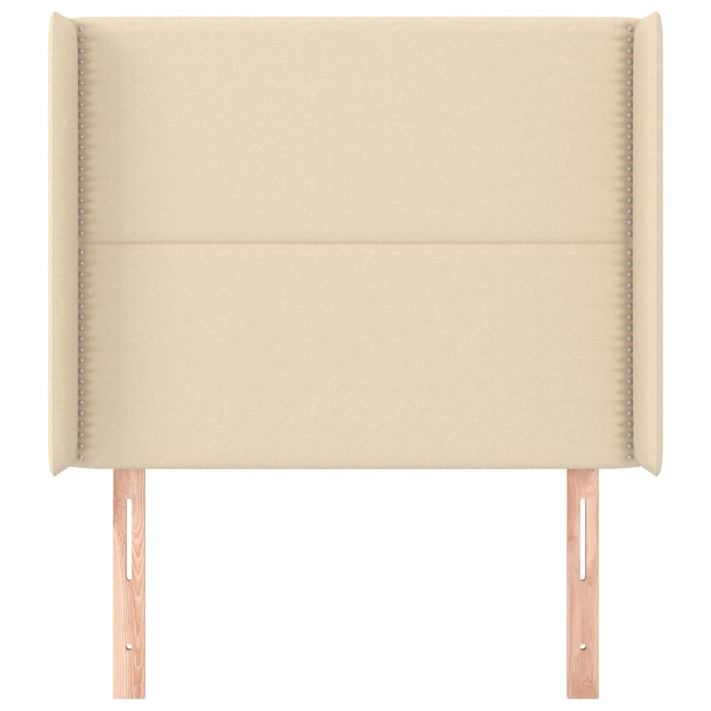 Kopfteil mit Ohren Creme 103x16x118/128 cm Stoff
