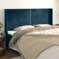 Kopfteil mit Ohren Dunkelblau 163x16x118/128 cm Samt