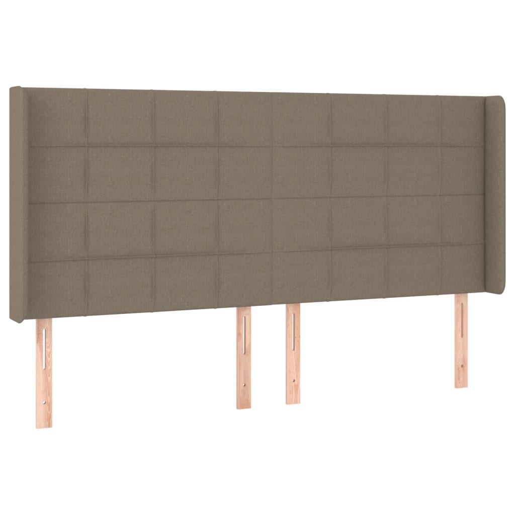 Kopfteil mit Ohren Taupe 163x16x118/128 cm Stoff