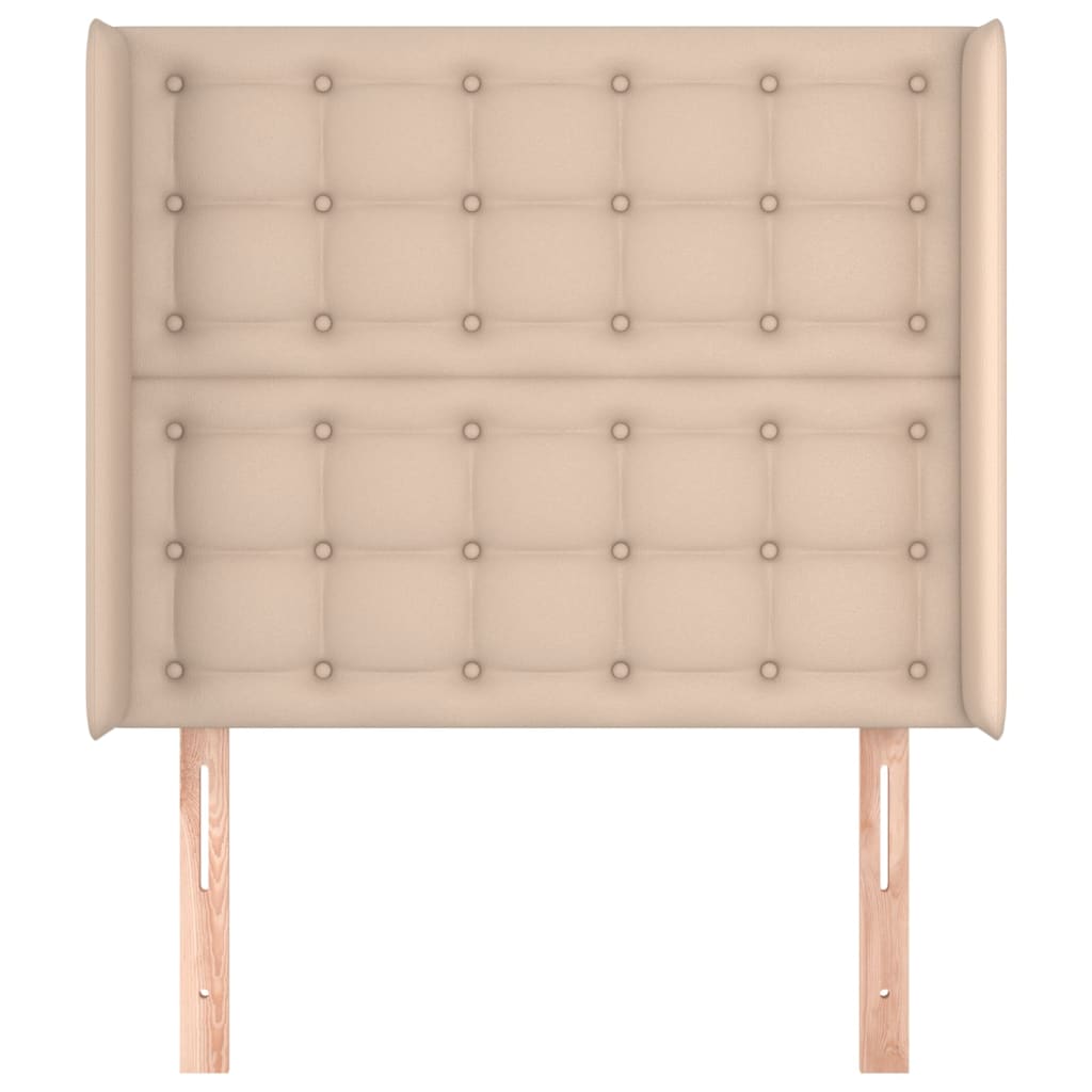 Kopfteil mit Ohren Cappuccino-Braun 83x16x118/128 cm Kunstleder