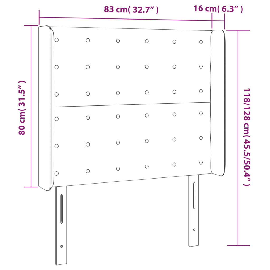 Kopfteil mit Ohren Cappuccino-Braun 83x16x118/128 cm Kunstleder