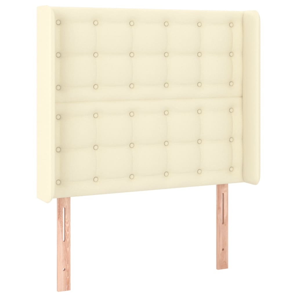 Kopfteil mit Ohren Creme 93x16x118/128 cm Kunstleder