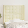 Kopfteil mit Ohren Creme 103x16x118/128 cm Kunstleder