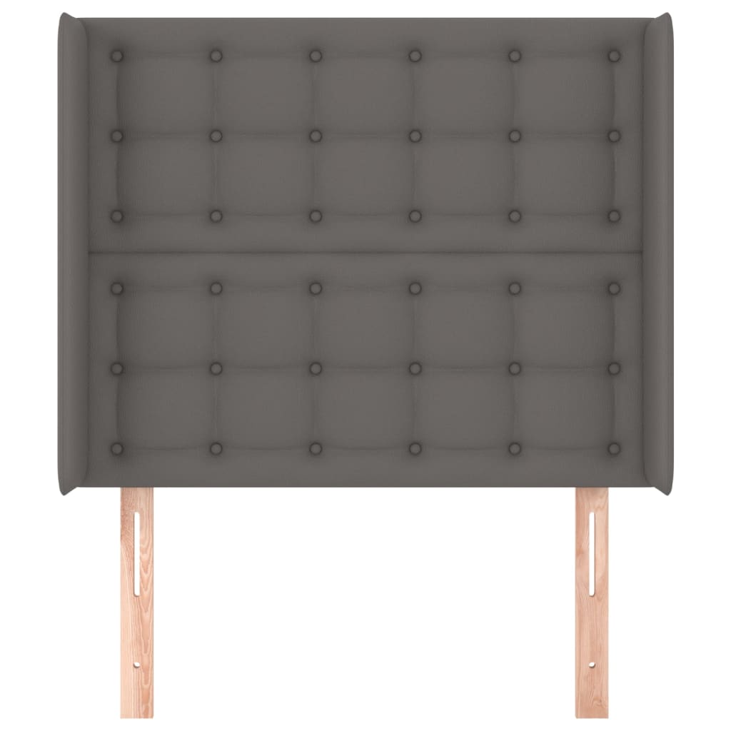 Kopfteil mit Ohren Grau 103x16x118/128 cm Kunstleder