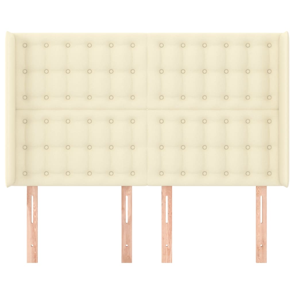 Kopfteil mit Ohren Creme 147x16x118/128 cm Kunstleder