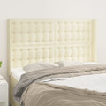 Kopfteil mit Ohren Creme 147x16x118/128 cm Kunstleder
