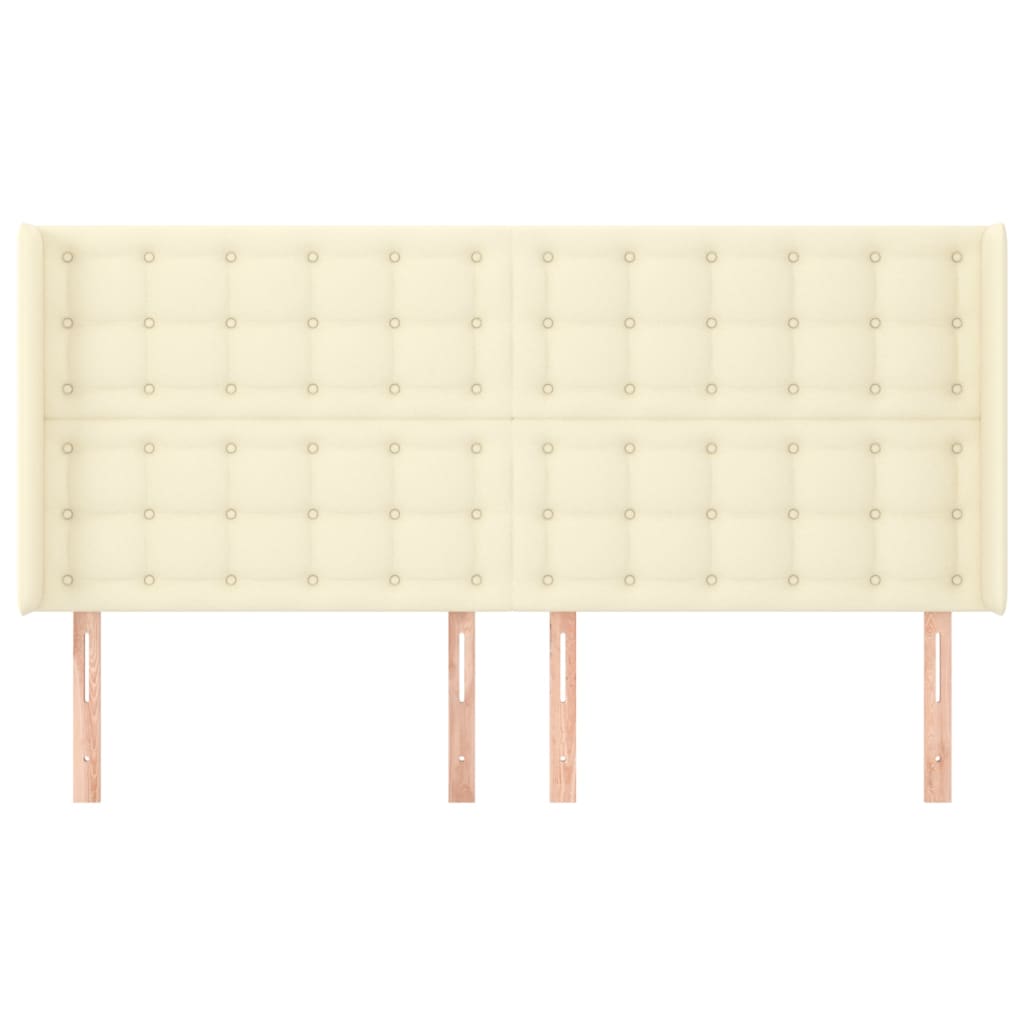 Kopfteil mit Ohren Creme 163x16x118/128 cm Kunstleder