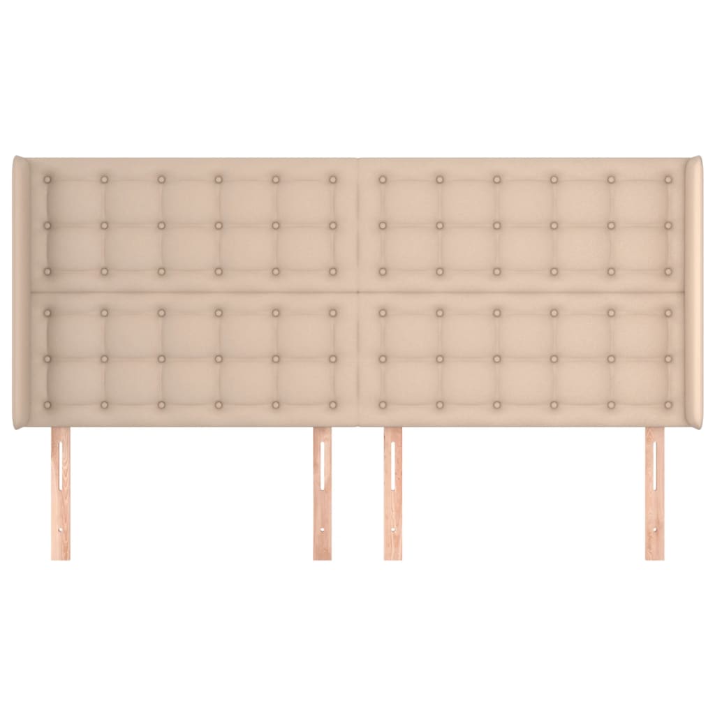 Kopfteil mit Ohren Cappuccino-Braun 163x16x118/128cm Kunstleder