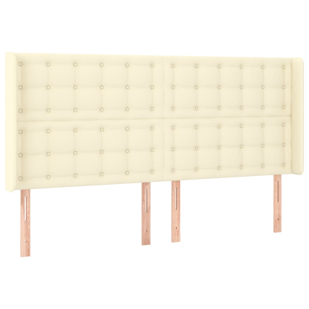 Kopfteil mit Ohren Creme 183x16x118/128 cm Kunstleder
