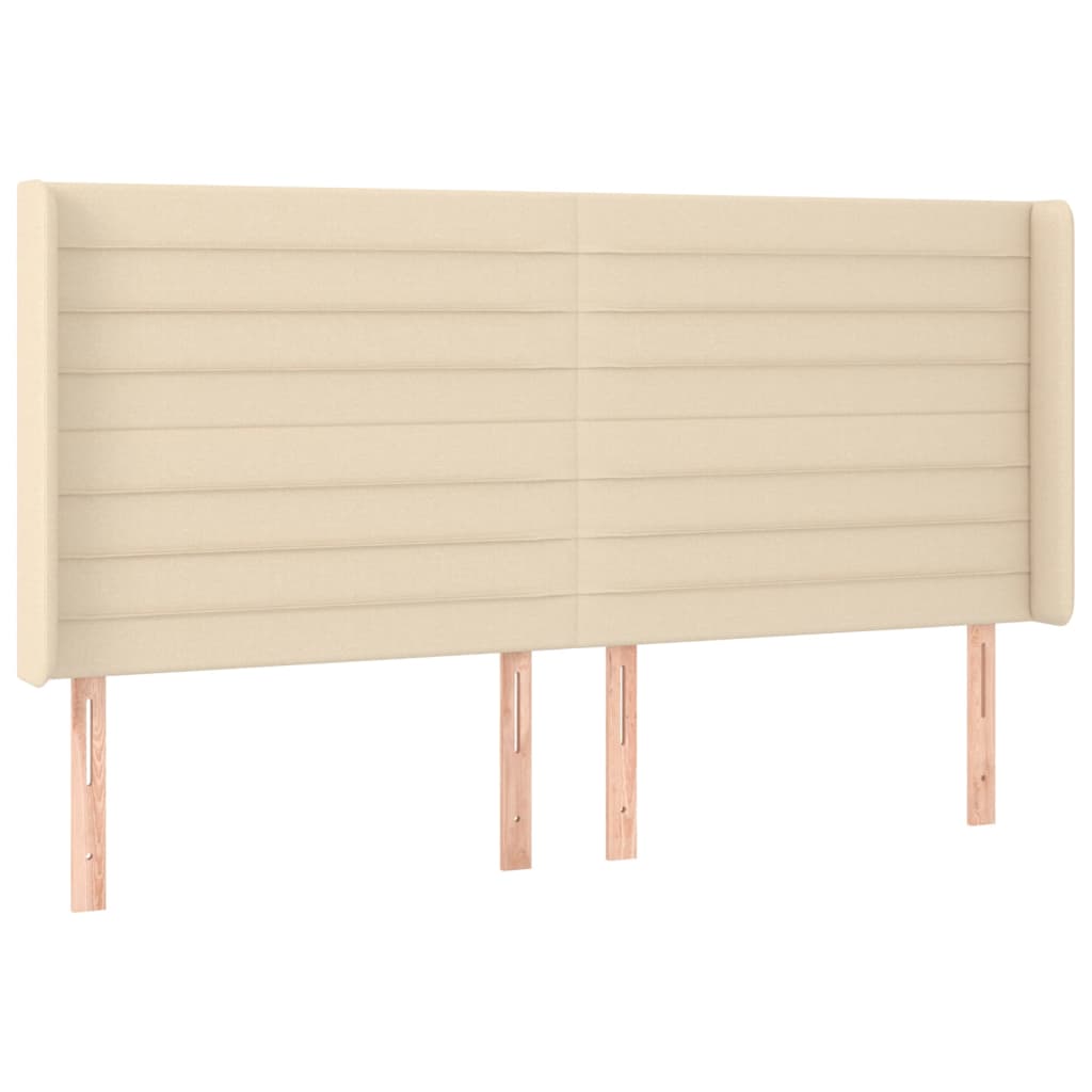 Kopfteil mit Ohren Creme 163x16x118/128 cm Stoff