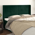 Kopfteil mit Ohren Dunkelgrün 203x16x118/128 cm Samt