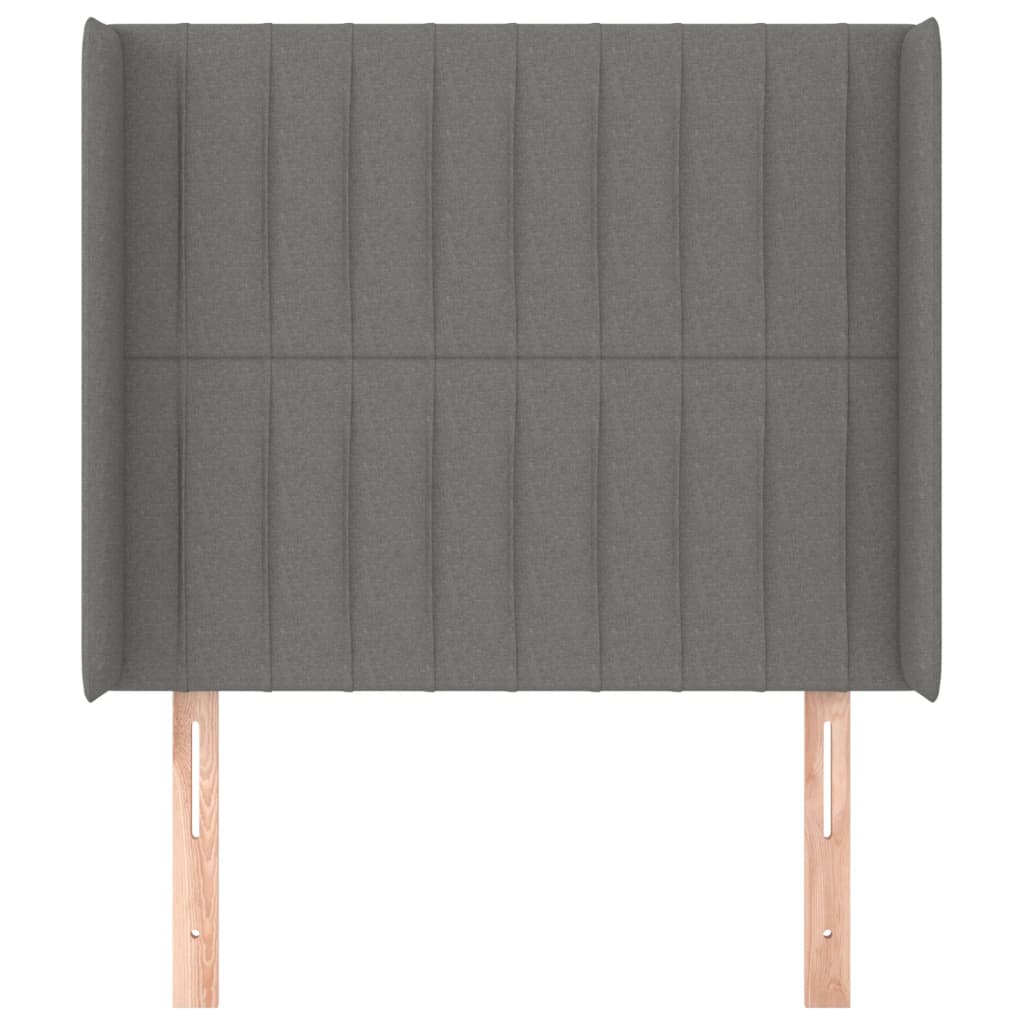 Kopfteil mit Ohren Dunkelgrau 93x16x118/128 cm Stoff
