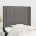 Kopfteil mit Ohren Dunkelgrau 103x16x118/128 cm Stoff