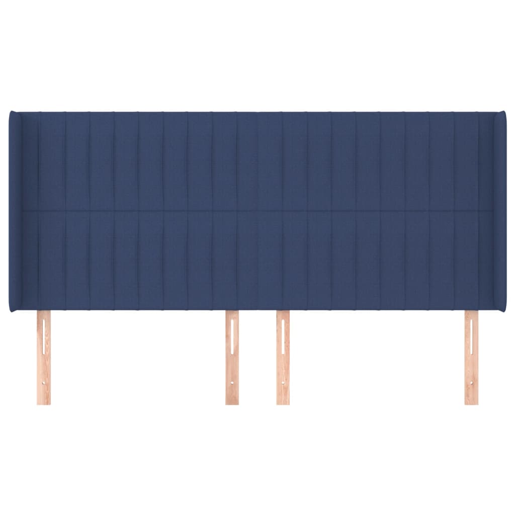 Kopfteil mit Ohren Blau 163x16x118/128 cm Stoff