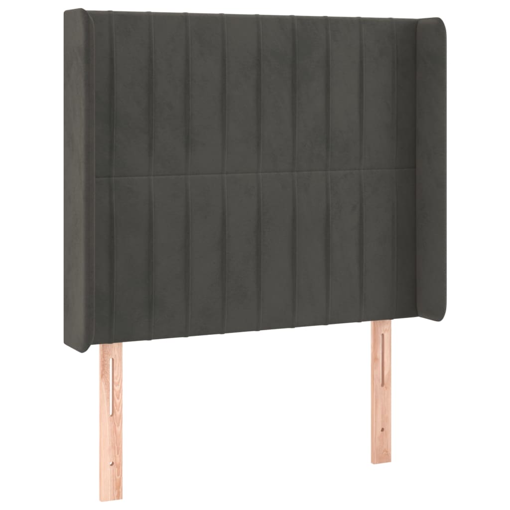 Kopfteil mit Ohren Dunkelgrau 83x16x118/128 cm Samt
