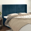 Kopfteil mit Ohren Dunkelblau 163x16x118/128 cm Samt