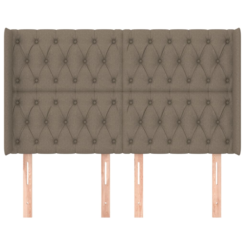 Kopfteil mit Ohren Taupe 163x16x118/128 cm Stoff