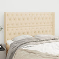 Kopfteil mit Ohren Creme 163x16x118/128 cm Stoff