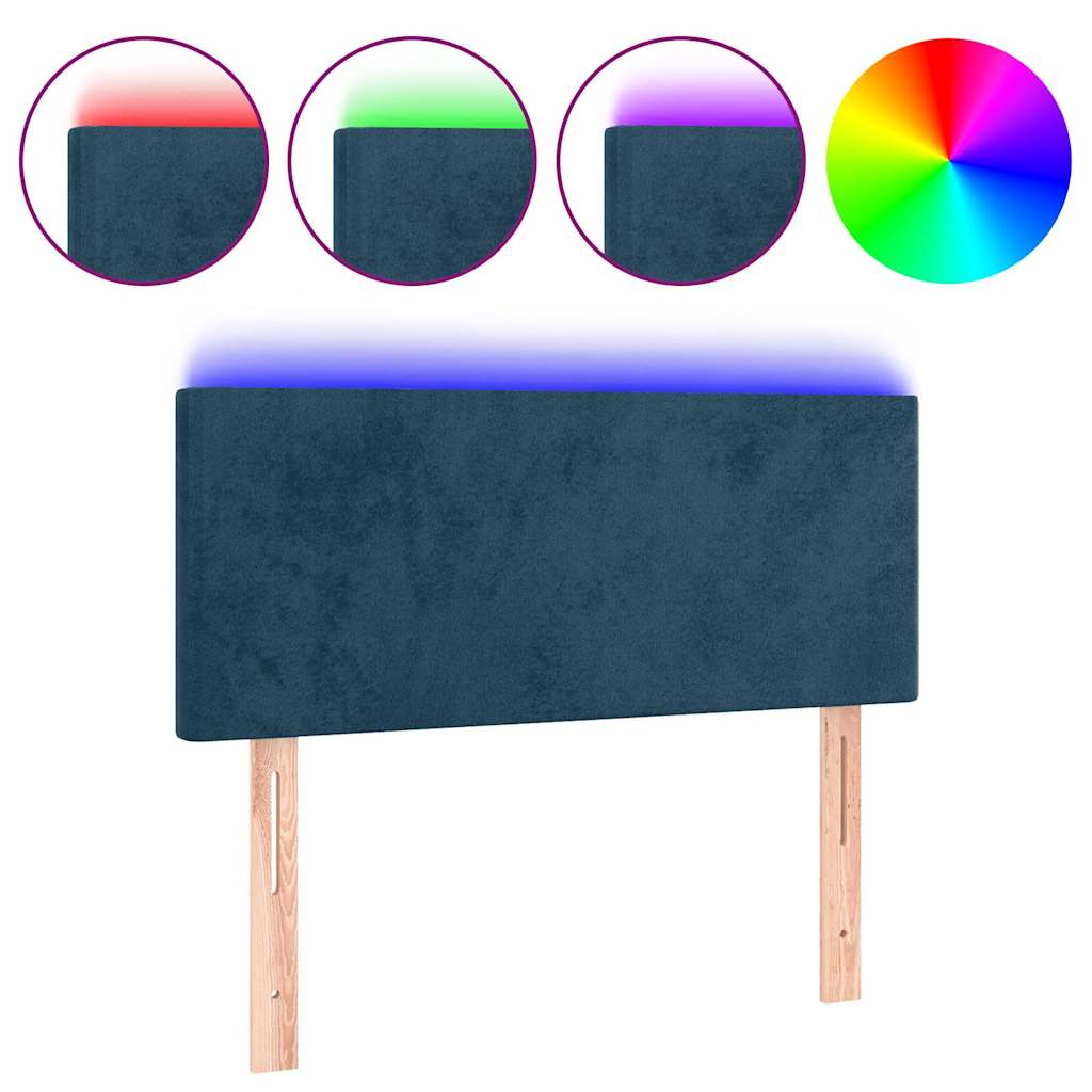 LED Kopfteil Dunkelblau 80x5x78/88 cm Samt