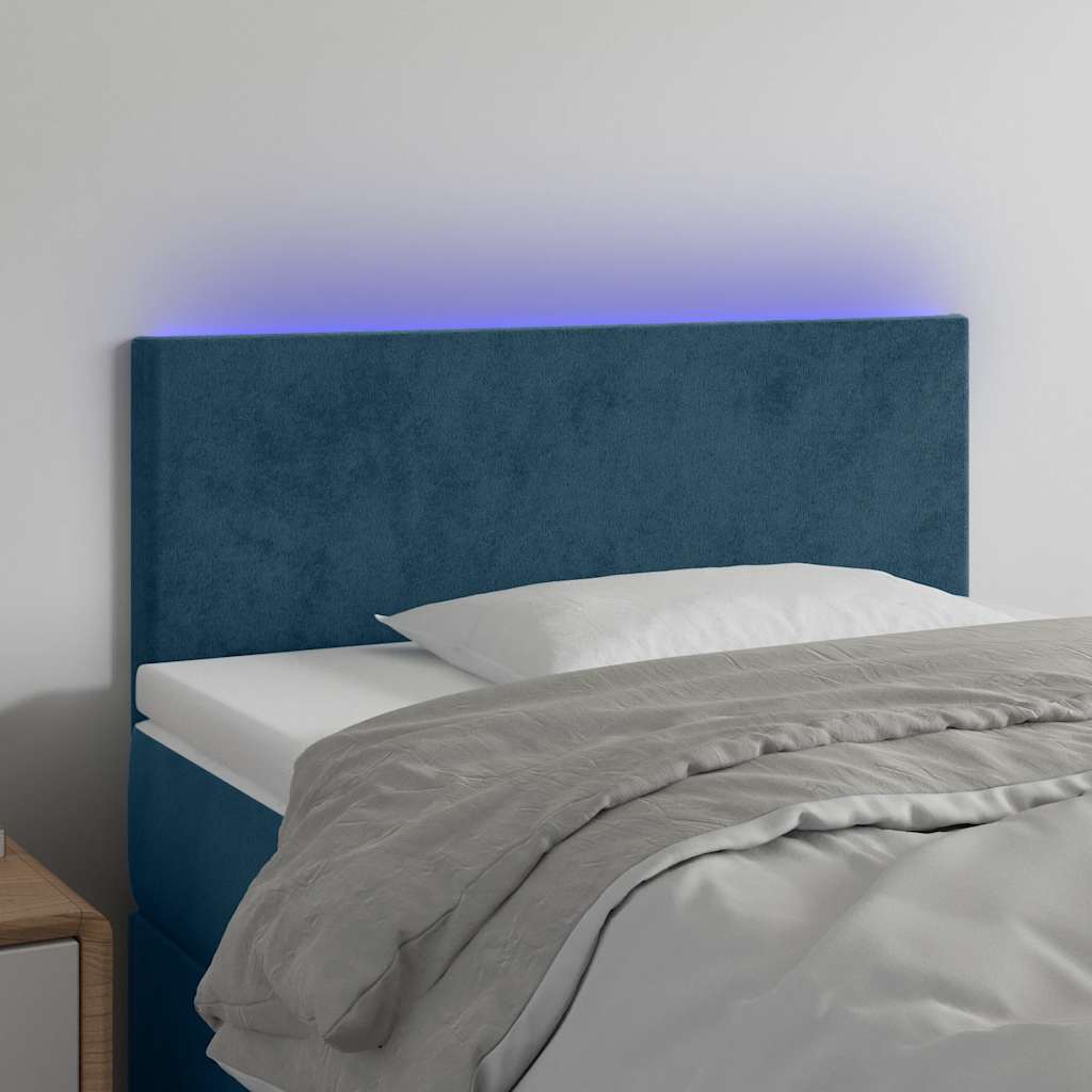 LED Kopfteil Dunkelblau 80x5x78/88 cm Samt