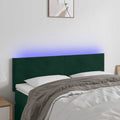 LED Kopfteil Dunkelgrün 144x5x78/88 cm Samt