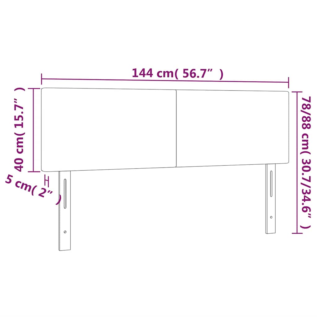 LED Kopfteil Dunkelblau 144x5x78/88 cm Samt