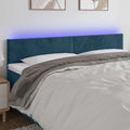 LED Kopfteil Dunkelblau 160x5x78/88 cm Samt