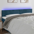 LED Kopfteil Dunkelblau 180x5x78/88 cm Samt
