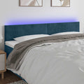 LED Kopfteil Dunkelblau 200x5x78/88 cm Samt